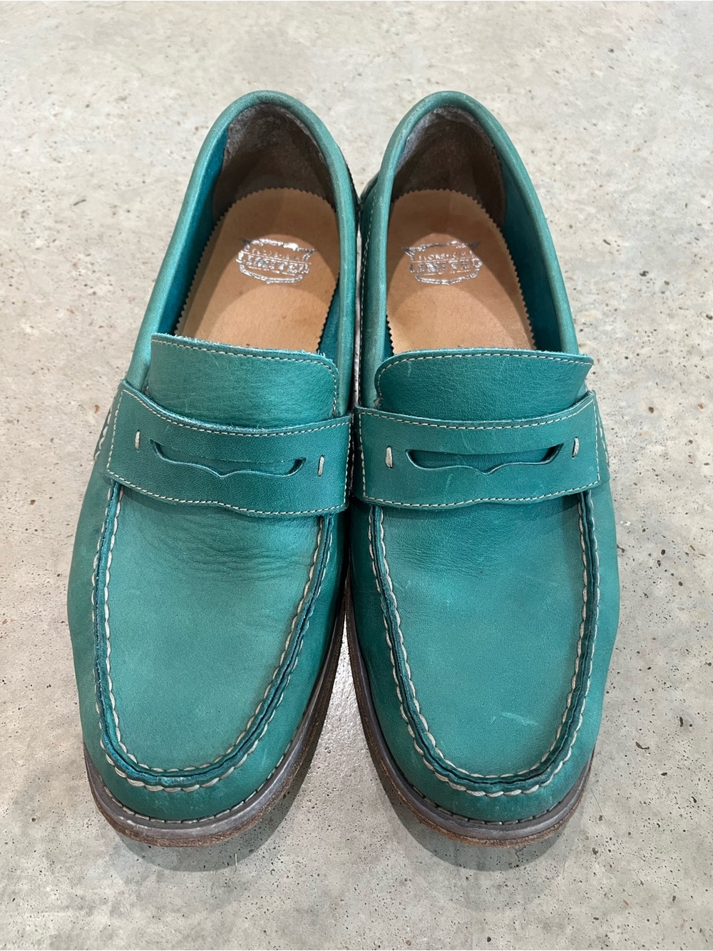Florsheim Turquoise Leather Penny Loafers - Men